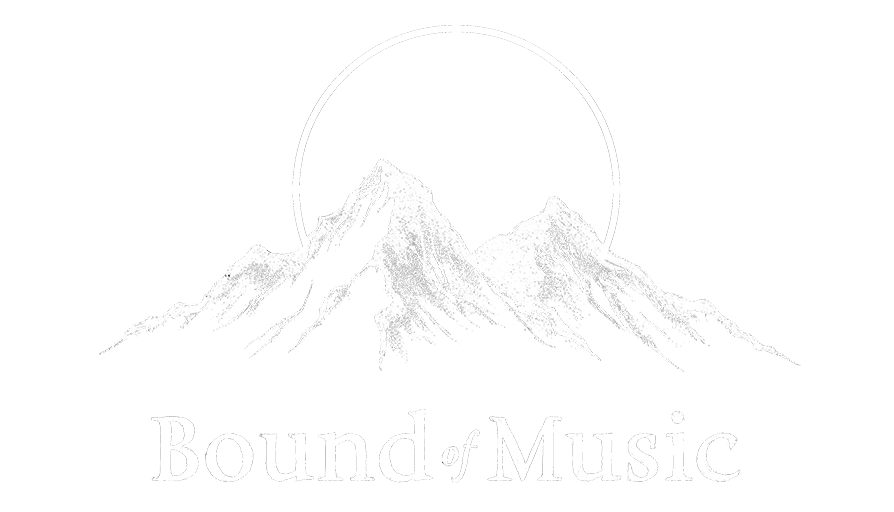 Bound of Music Logo (Mountains with Wedding Ring as Sun)